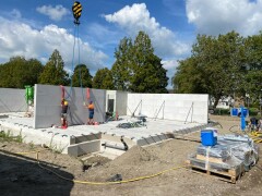 Plaatsing PREFAKZ wand vanuit kraan